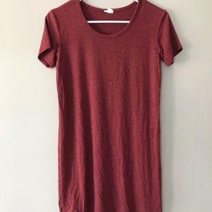 Rusty orange colored t shirt dress